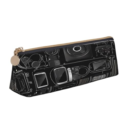 JAYWIS Federmäppchen aus Leder, dreieckig, für Schule, Büro und Reisen, hochwertiges Reißverschluss-Design, weiß, Einheitsgröße, Taschen-Organizer von JAYWIS