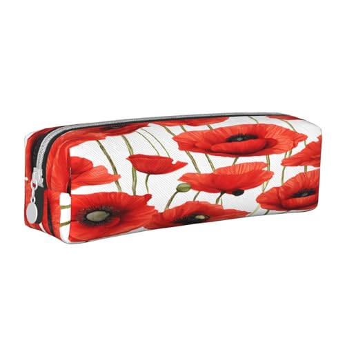 JAYWIS Federmäppchen aus Leder mit Blumenmuster, mit Reißverschluss, handgefertigt, Crossgrain, kompakt für Schule, Büro und Reisen, weiß, Einheitsgröße, Kosmetikkoffer von JAYWIS