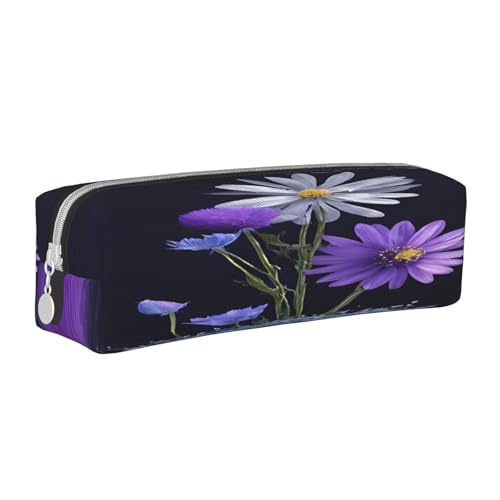 JAYWIS Federmäppchen aus Leder mit Blumenmuster, mit Reißverschluss, handgefertigt, Crossgrain, kompakt für Schule, Büro und Reisen, weiß, Einheitsgröße, Kosmetikkoffer von JAYWIS