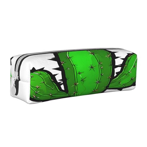 JAYWIS Federmäppchen aus Leder mit Reißverschluss, handgefertigt, Crossgrain, kompakt für Schule, Büro und Reisen, Grün, weiß, Einheitsgröße, Kosmetikkoffer von JAYWIS