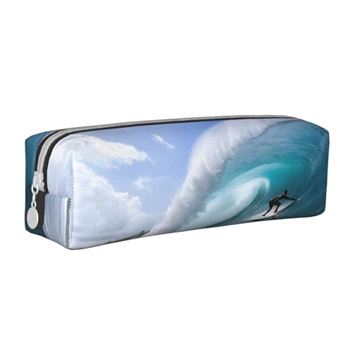 JAYWIS Federmäppchen aus Leder mit Reißverschluss, handgefertigt, Crossgrain, kompakt für Schule, Büro und Reisen, weiß, Einheitsgröße, Kosmetikkoffer von JAYWIS