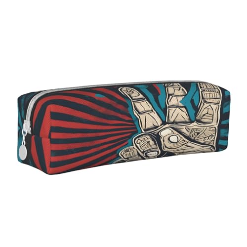 JAYWIS Federmäppchen aus Leder mit Reißverschluss, handgefertigt, Crossgrain, kompakt für Schule, Büro und Reisen, weiß, Einheitsgröße, Kosmetikkoffer von JAYWIS