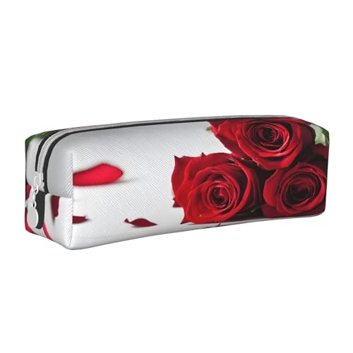 JAYWIS Federmäppchen aus Leder mit Reißverschluss, handgefertigt, Crossgrain, kompakt für Schule, Büro und Reisen, weiß, Einheitsgröße, Kosmetikkoffer von JAYWIS