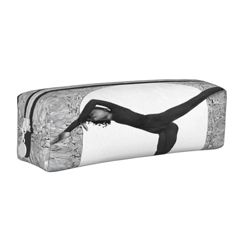 JAYWIS Federmäppchen aus Leder mit Reißverschluss, handgefertigt, Crossgrain, kompakt für Schule, Büro und Reisen, weiß, Einheitsgröße, Kosmetikkoffer von JAYWIS