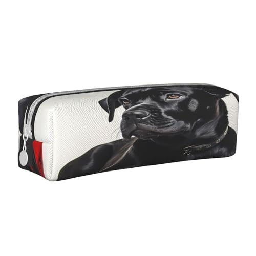 JAYWIS Federmäppchen aus Leder mit Reißverschluss, handgefertigt, Kreuznarbenmuster, kompakt für Schule, Büro und Reisen, Schwarz, weiß, Einheitsgröße, Kosmetikkoffer von JAYWIS