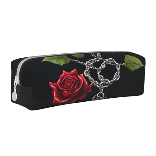 JAYWIS Federmäppchen aus Leder mit Reißverschluss, handgefertigt, Kreuznarbenmuster, kompakt für Schule, Büro und Reisen, weiß, Einheitsgröße, Kosmetikkoffer von JAYWIS