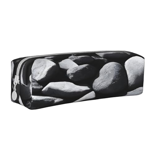 JAYWIS Federmäppchen aus Leder mit Reißverschluss, handgefertigt, Kreuznarbenmuster, kompakt für Schule, Büro und Reisen, weiß, Einheitsgröße, Kosmetikkoffer von JAYWIS