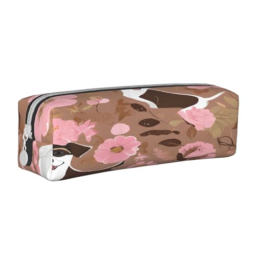 JAYWIS Federmäppchen aus Leder mit Reißverschluss, handgefertigt, Kreuznarbenmuster, kompakt für Schule, Büro und Reisen, weiß, Einheitsgröße, Kosmetikkoffer von JAYWIS