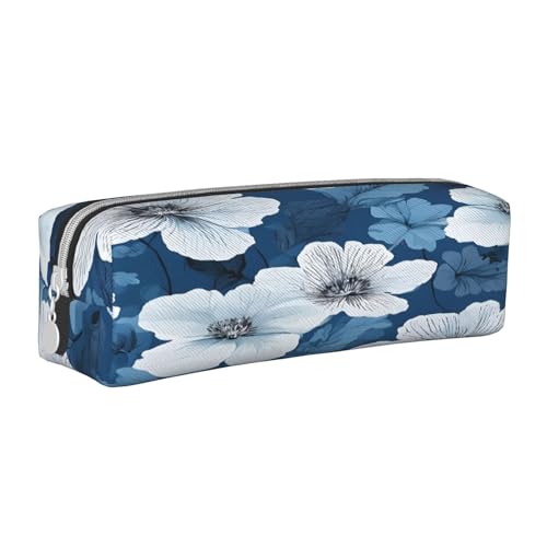 JAYWIS Federmäppchen aus Leder mit Reißverschluss, handgefertigt, Kreuznarbung, kompakt für Schule, Büro und Reisen, weiß, Einheitsgröße, Kosmetikkoffer von JAYWIS