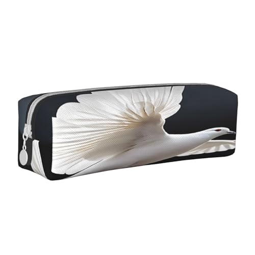 JAYWIS Federmäppchen aus Leder mit Reißverschluss, handgefertigt, Kreuznarbung, kompakt für Schule, Büro und Reisen, weiß, Einheitsgröße, Kosmetikkoffer von JAYWIS