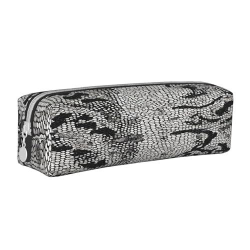 JAYWIS Federmäppchen aus Leder mit Reißverschluss, handgefertigt, für Schule, Büro und Reisen, Schwarz / Weiß, weiß, Einheitsgröße, Kosmetikkoffer von JAYWIS