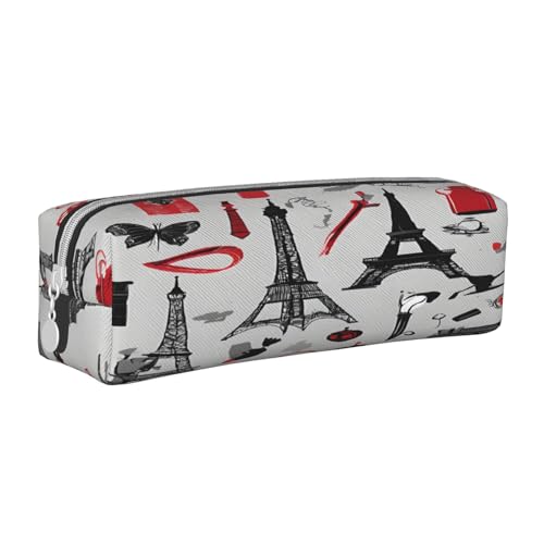 JAYWIS Federmäppchen aus Leder mit Reißverschluss, handgefertigt, für Schule, Büro und Reisen, weiß, Einheitsgröße, Kosmetikkoffer von JAYWIS