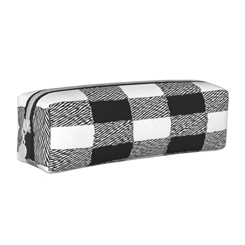 JAYWIS Federmäppchen aus Leder mit Reißverschluss, handgefertigt, gekreuzt, kompakt für Schule, Büro und Reisen, weiß, Einheitsgröße, Kosmetikkoffer von JAYWIS