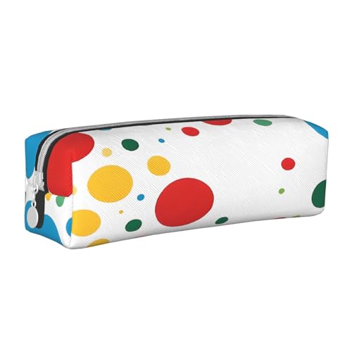 JAYWIS Federmäppchen aus Leder mit Reißverschluss, handgefertigt, gepunktet, kompakt für Schule, Büro und Reisen, weiß, Einheitsgröße, Kosmetikkoffer von JAYWIS