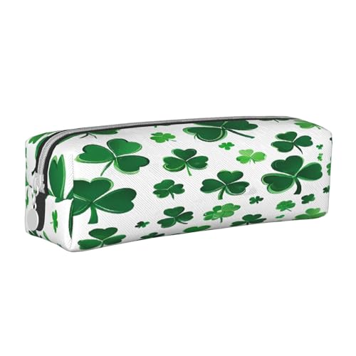 JAYWIS Federmäppchen aus Leder mit Reißverschluss, handgefertigt, mit Kreuznarbenmuster, kompakt für Schule, Büro und Reisen, weiß, Einheitsgröße, Kosmetikkoffer von JAYWIS