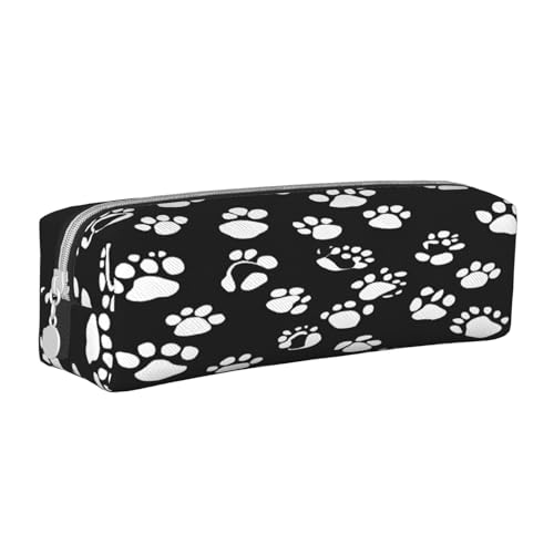 JAYWIS Federmäppchen mit Hundeaufdruck, Leder, mit Reißverschluss, handgefertigt, Crossgrain, kompakt für Schule, Büro und Reisen, weiß, Einheitsgröße, Kosmetikkoffer von JAYWIS