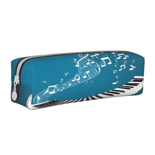 JAYWIS Federmäppchen mit Klaviertasten, Leder, mit Reißverschluss, handgefertigt, gekreuzt, kompakt für Schule, Büro und Reisen, weiß, Einheitsgröße, Kosmetikkoffer von JAYWIS