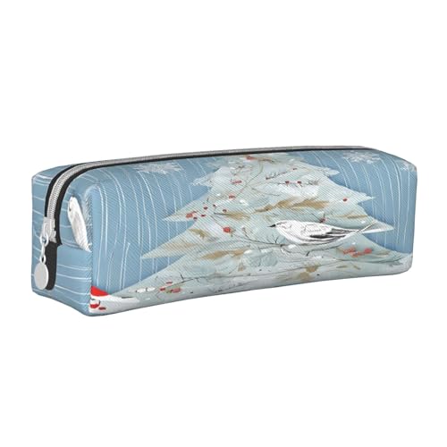 JAYWIS Federmäppchen mit Weihnachtsmotiv, Leder, mit Reißverschluss, handgefertigt, gekreuzt, kompakt für Schule, Büro und Reisen, weiß, Einheitsgröße, Kosmetikkoffer von JAYWIS