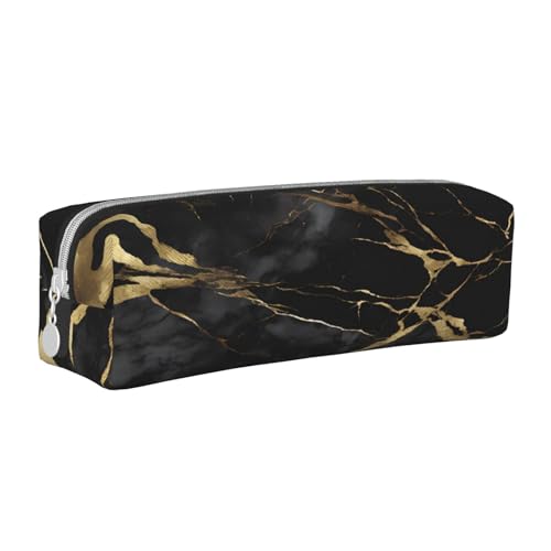 JAYWIS Leder-Federmäppchen mit Reißverschluss, handgefertigt, Kreuznarbung, kompakt, für Schule, Büro und Reisen, Schwarz, weiß, Einheitsgröße, Kosmetikkoffer von JAYWIS