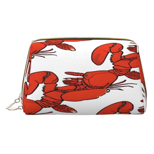 Make-up-Tasche aus PU-Leder mit Reißverschluss, kompakter Organizer für Reisen und Geldbörse, Rot, weiß, Einheitsgröße von JAYWIS