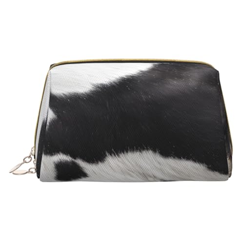 Make-up-Tasche aus PU-Leder mit Reißverschlussfach, kompakter Organizer für Reisen/Geldbörse, Braun, weiß, Einheitsgröße von JAYWIS