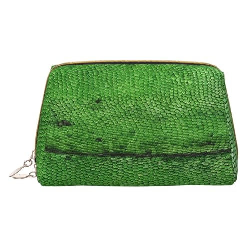 Make-up-Tasche aus PU-Leder mit Reißverschlussfach, kompakter Organizer für Reisen/Geldbörse, Grün, weiß, Einheitsgröße von JAYWIS