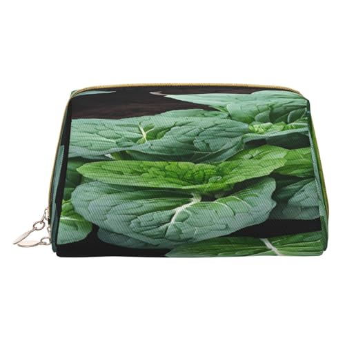 Make-up-Tasche aus PU-Leder mit Reißverschlussfach, kompakter Organizer für Reisen/Geldbörse, Grün, weiß, Einheitsgröße von JAYWIS