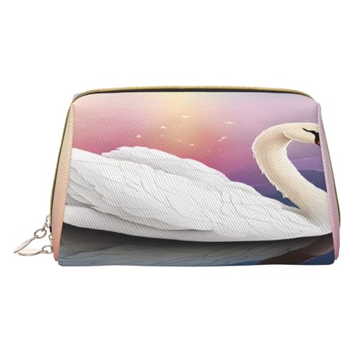 Make-up-Tasche aus PU-Leder mit Reißverschlussfach, kompakter Organizer für Reisen/Geldbörse, Weiß, weiß, Einheitsgröße von JAYWIS