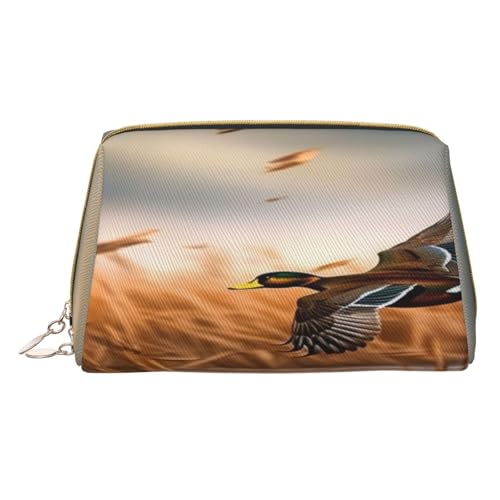 Make-up-Tasche aus PU-Leder mit Reißverschlussfach, kompakter Organizer für Reisen/Geldbörse, weiß, Einheitsgröße von JAYWIS