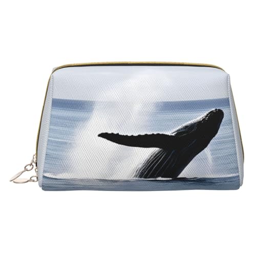 Make-up-Tasche aus PU-Leder mit Reißverschlussfach, kompakter Organizer für Reisen/Geldbörse, weiß, Einheitsgröße von JAYWIS