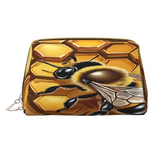 Make-up-Tasche aus PU-Leder mit Reißverschlussfach, kompakter Organizer für Reisen/Geldbörse, weiß, Einheitsgröße von JAYWIS