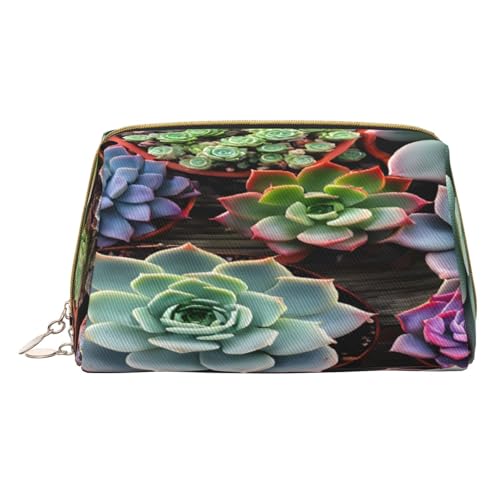 Make-up-Tasche aus PU-Leder mit Reißverschlussfach, kompakter Organizer für Reisen/Geldbörse, weiß, Einheitsgröße von JAYWIS