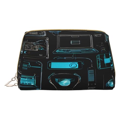 Make-up-Tasche aus PU-Leder mit Reißverschlussfach, kompakter Organizer für Reisen/Geldbörse, weiß, Einheitsgröße von JAYWIS