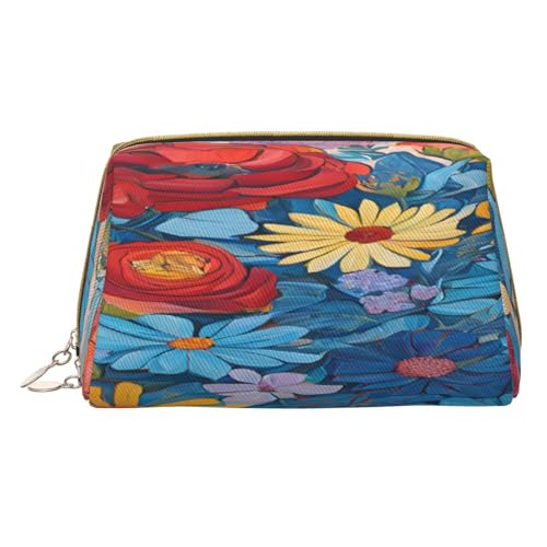 Make-up-Tasche aus PU-Leder mit Reißverschlussfach, kompakter Organizer für Reisen / Geldbörse, weiß, Einheitsgröße von JAYWIS