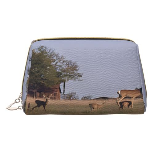 Make-up-Tasche aus PU-Leder mit Reißverschlussfach, kompakter Organizer für Reisen / Geldbörse, weiß, Einheitsgröße von JAYWIS