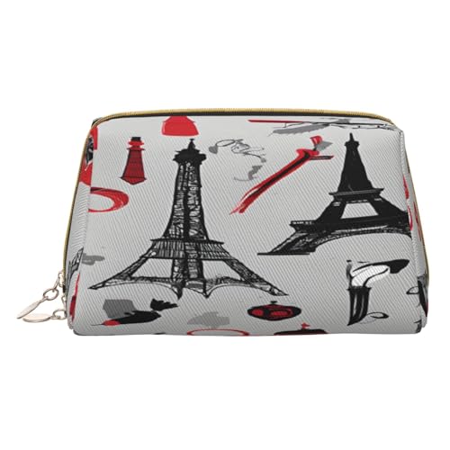 Make-up-Tasche aus PU-Leder mit Reißverschlussfach, kompakter Organizer für Reisen / Geldbörse, weiß, Einheitsgröße von JAYWIS