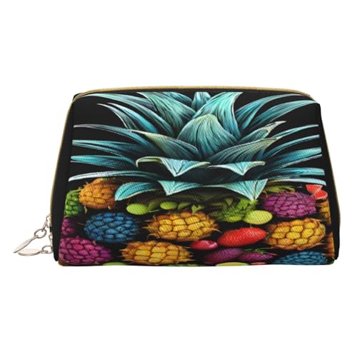 Make-up-Tasche aus PU-Leder mit Reißverschlussfach, kompakter Organizer für Reisen und Geldbörse, weiß, Einheitsgröße von JAYWIS