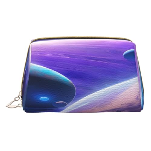 Make-up-Tasche aus PU-Leder mit Reißverschlussfach, kompakter Organizer für Reisen und Geldbörse, weiß, Einheitsgröße von JAYWIS