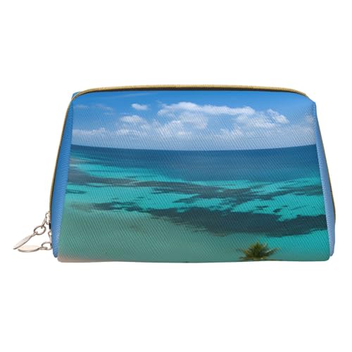 Make-up-Tasche aus PU-Leder mit Reißverschlussfach, kompakter Organizer für Reisen und Geldbörse, weiß, Einheitsgröße von JAYWIS