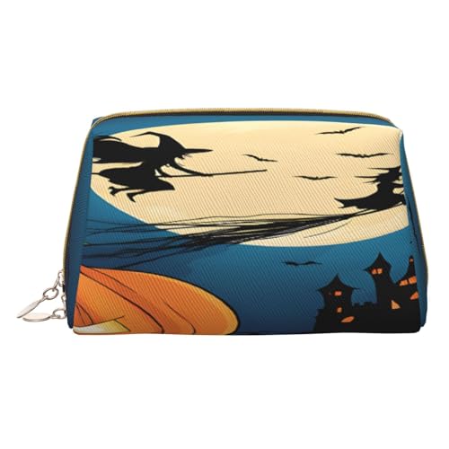 Make-up-Tasche aus PU-Leder mit Reißverschlusstasche, kompakter Organizer für Reisen und Geldbörse, weiß, Einheitsgröße von JAYWIS