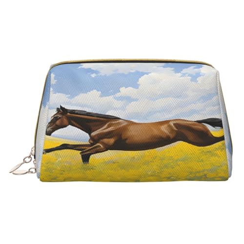 Make-up-Tasche aus PU-Leder mit Reißverschlusstasche, kompakter Organizer für Reisen und Geldbörse, weiß, Einheitsgröße von JAYWIS