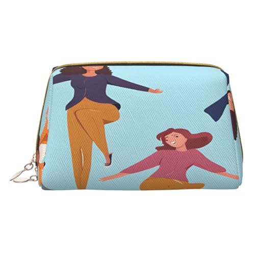 Make-up-Tasche aus PU-Leder mit Reißverschlusstasche, kompakter Organizer für Reisen und Geldbörse, weiß, Einheitsgröße von JAYWIS