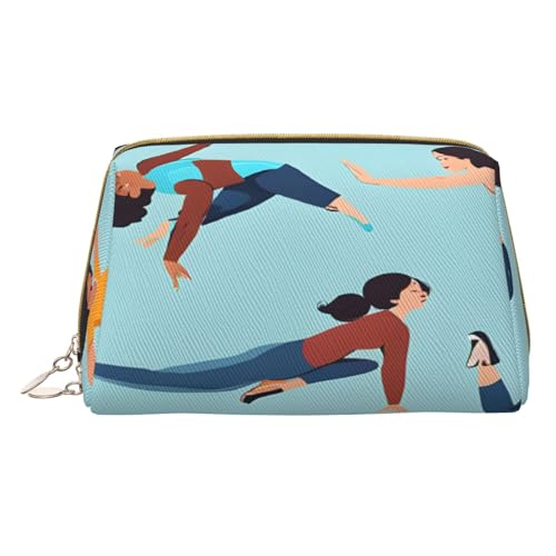 Make-up-Tasche aus PU-Leder mit Reißverschlusstasche, kompakter Organizer für Reisen und Geldbörse, weiß, Einheitsgröße von JAYWIS