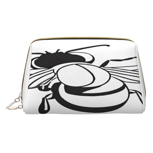 Make-up-Tasche aus PU-Leder mit Reißverschlusstasche, kompakter Organizer für Reisen und Geldbörse, weiß, Einheitsgröße von JAYWIS