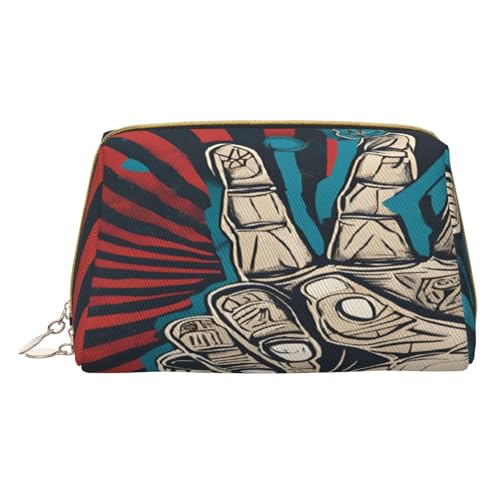 Make-up-Tasche aus PU-Leder mit Reißverschlusstasche, kompakter Organizer für Reisen und Geldbörse, weiß, Einheitsgröße von JAYWIS