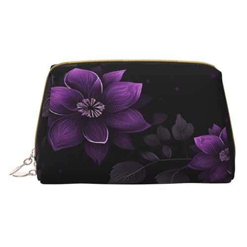 Make-up-Tasche mit Blumenmuster, PU-Leder, mit Reißverschlusstasche, kompakter Organizer für Reisen/Geldbörse, weiß, Einheitsgröße von JAYWIS