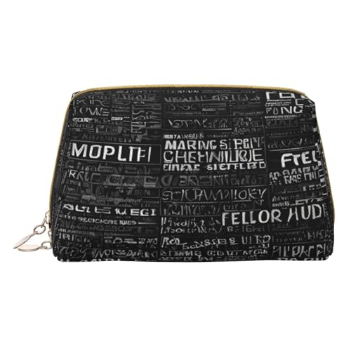 Make-up-Tasche mit Programmiercode, PU-Leder, mit Reißverschlusstasche, kompakter Organizer für Reisen/Geldbörse, weiß, Einheitsgröße von JAYWIS