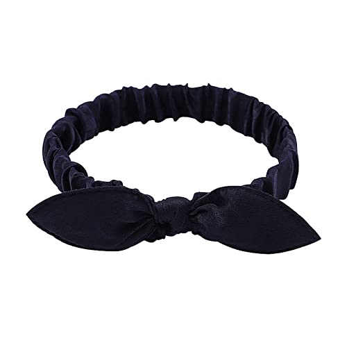 1 Packung Frauen Haargummis Baumwolle Schleife Bandana Knoten Stirnbänder Modeaccessoires,Marineblau von JAZIEL