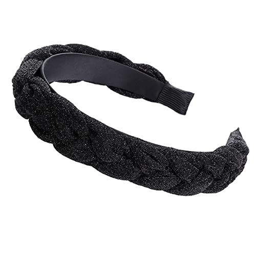 Fashion Shiny Weaving Hair Hoop geflochtenes gepolstertes Stirnband für Frauen Haarband Mädchen Lünette Kopfschmuck Haarschmuck,A von JAZIEL