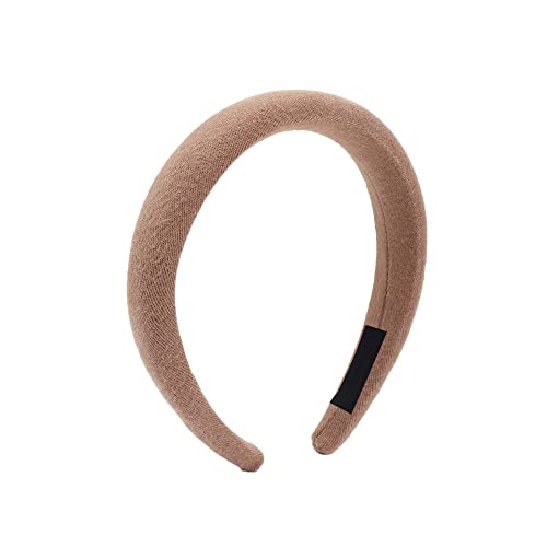 Mode Schwamm Stirnband Stirnband Damen Mädchen Einfarbig Haarband Stirnband Haarschmuck Kopfbedeckung, Kaffee, Einheitsgröße von JAZIEL